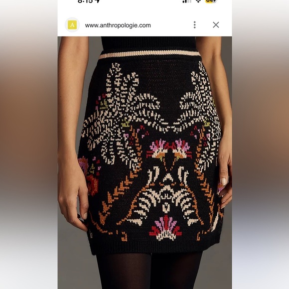 Anthropologie Farm Rio Knit Palm Tree Multicolor Knit Skirt M - Picture 1 of 3